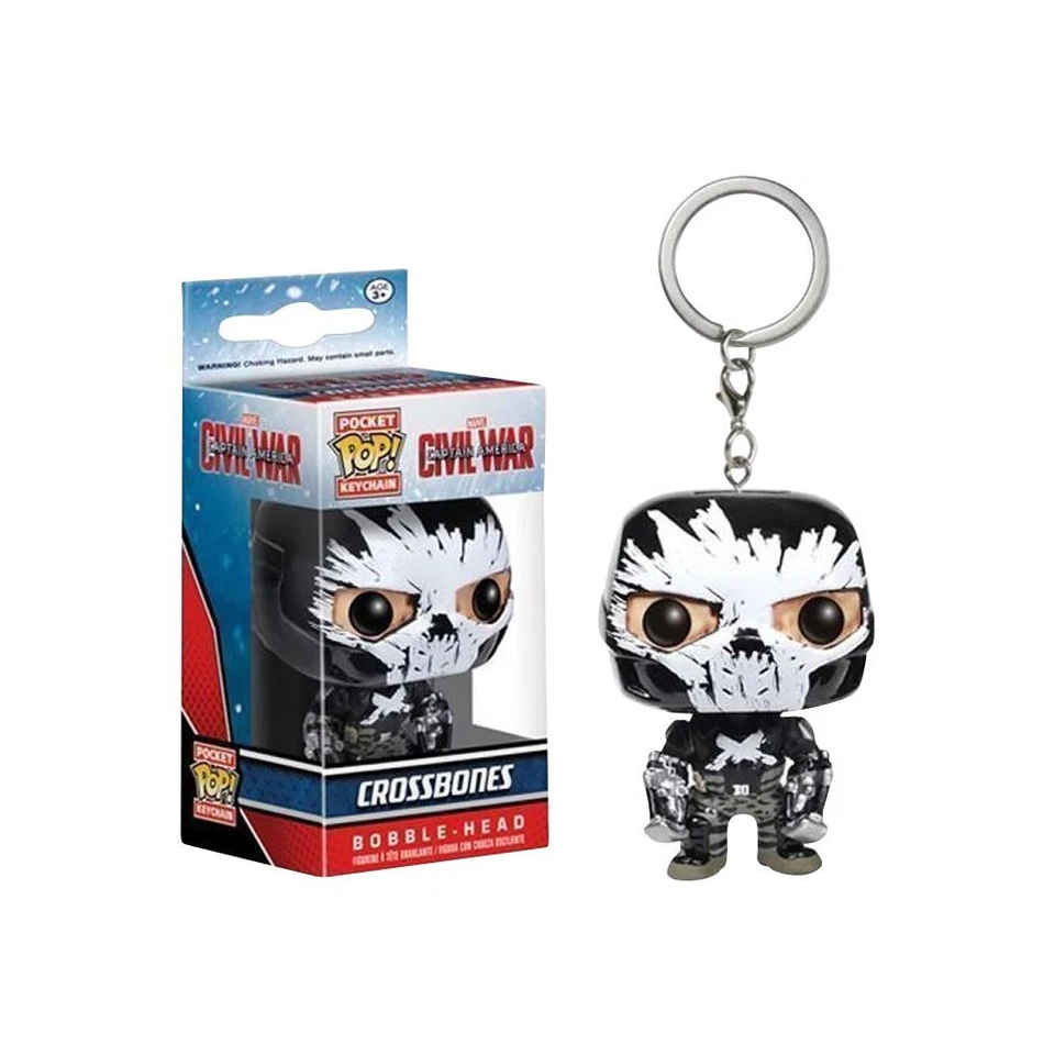 Llavero de Bolsillo Marvel Civil War: Crossbones Capitán América Bobble Figura de Juguete Foto 1 de 2