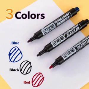 20PCS Permanent Marker Pen Waterproof Black Blue Red Ink Thin Nib Crude - Picture 1 of 9