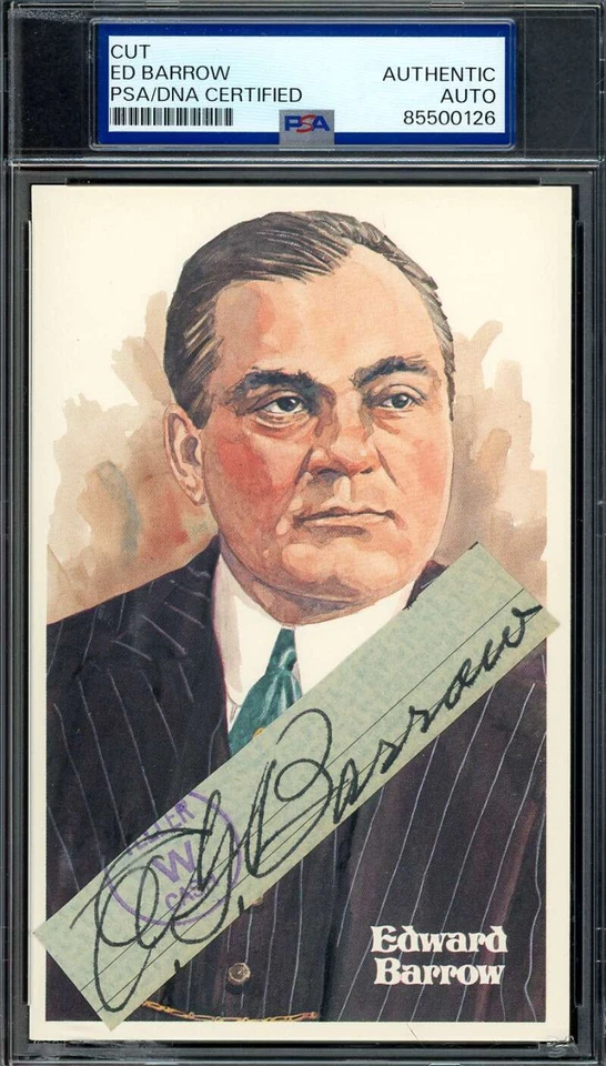 Ed Barrow PSA DNA Coa Signed Perez Steele Cut Postcard Autograph - Image 1 of 1