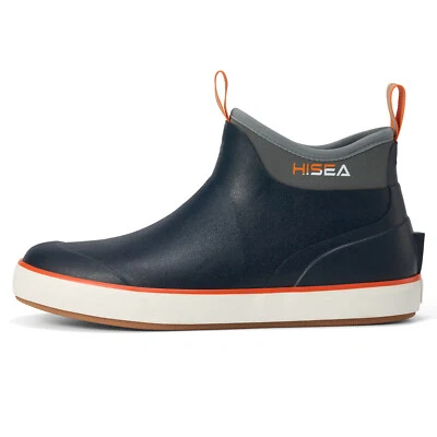 HISEA Men's Ankle Deck Rain Boots Waterproof Anti-Slip Fishing Garden Work Boots - Изображение 1 из 4