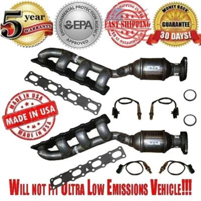 Fits Nissan Titan Qx56 5.6L V8 2004-2006 Front Catalytic Converters + O2 Sensors - Image 1 of 4