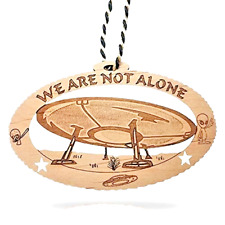 UFO Christmas Ornament Gifts Alien Wooden Site 51 Flying Saucer Spaceship 2023