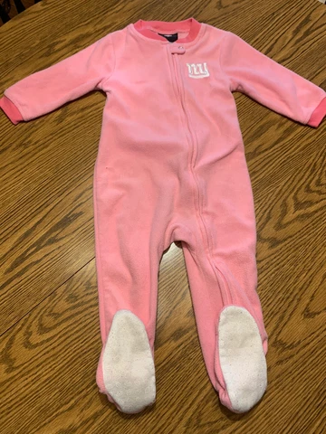 New York Giants NFL One-Piece Baby Girl Fleece Sleeper, 18 Months - Pre-Owned Cover
