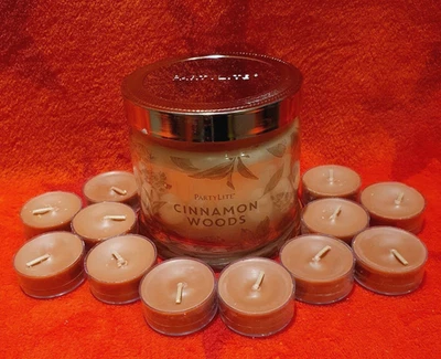 Partylite Zimtholz Set Duftwachsglas G73C946 und  Teelichter V0946E - Bild 1 von 2