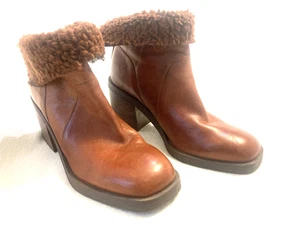 Kelsi Dagger Women's Westward Cognac Leather Square Toe,  Booties US 9,  GUC - Picture 1 of 16