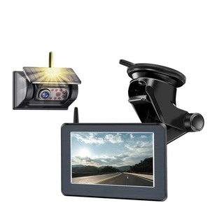 Magnetic Solar Wireless Backup Camera 5'' Monitor Kit - HD 1080P Rear View Ca... - Picture 1 of 7