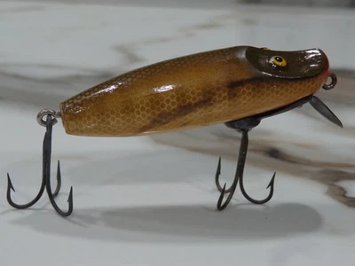 SEÑUELO DE PESCA DE MADERA DE BUCEO "RUNT" PAW PAW VINTAGE AÑOS 50 ¡MUY BONITO! IMPRESCINDIBLE VERLO!! Foto 1 de 4