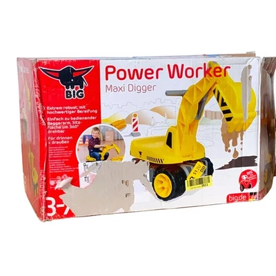 BIG Power-Worker Maxi-Digger – Kinderfahrzeug, 360° drehbar, Gelb Geprüft - Bild 1 von 4