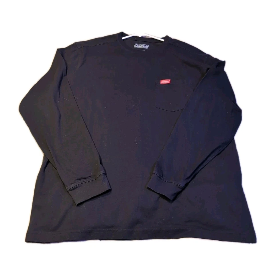 Camiseta Coleman Negra Manga Larga Cuello Redondo Talla Grande Unisex  Foto 1 de 4