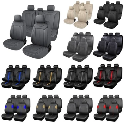 For Toyota Corolla Camry RAV4 Seat Cover 5-Seats Full Set Front Rear PVC Leather Foto 1 de 4