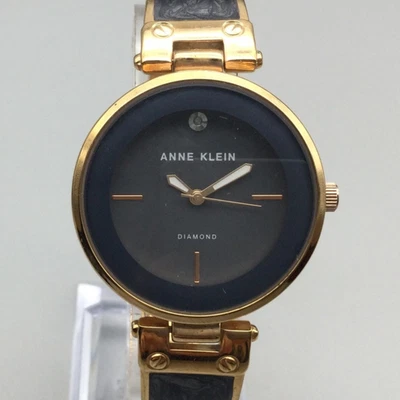 Anne Klein 钻石手表女式 34 毫米金色 AK/2512 全新电池 7.25 — 第 1/4 张图片