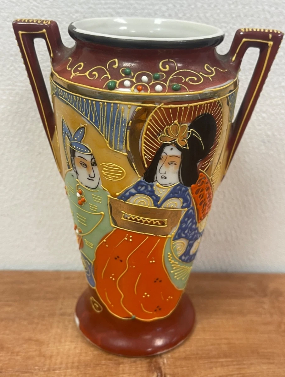 陶瓷多色老式原版古董日本花瓶| eBay