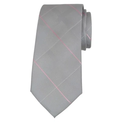 Corbata para hombre MICHAEL KORS plateada rosa York a cuadros 3,15 diseñador clásico Foto 1 de 4