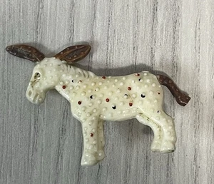 Vintage Czech Brooch Pin Donkey Plastic Hinged Tail - Picture 1 of 4
