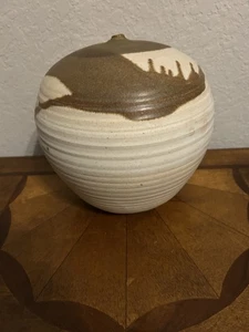 Studio Ceramic Pottery Hartman Signed Hand Made Large Round Jug 9” Diameter*** - Picture 1 of 9
