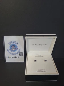 Macy's Blue Spinel (3/8 ct. t.w.) Lab-Created White Sapphire (1/4 ct. t.w.) Stud - Picture 1 of 6