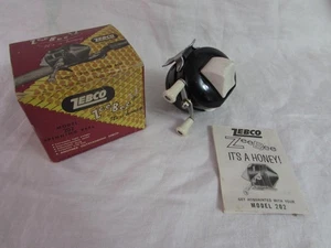 VTG Zebco Zee Bee #202 SPINNING REEL with box & pamphlet fishing equipment - Picture 1 of 5