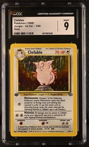 1999 WOTC Pokemon Jungle #1 Clefable 1st Edition Holo Rare CGC 9 - Picture 1 of 3