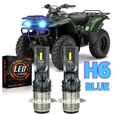 For Kawasaki Bayou 400 1993-1999 ICE Blue LED Headlight Bulbs 2pcs 8000K Foto 1 de 4