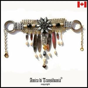 Steampunk Jewelry Woman Jewels Necklace Crystal Pendant Collier Gothic Choker 2 - Picture 1 of 24