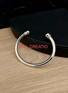 Bracelet épais en argent lourd, bracelet en argent sterling 925, bracelet en argent épais, - Photo 1/3