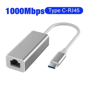 USB C to Ethernet RJ45 Adapter 1000MBPS Type C Gigabit LAN Network Converter - Picture 1 of 3
