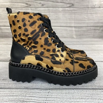 Botas Vince Camuto con estampado de leopardo para mujer talla 6 plataforma cremallera lateral pelo de becerro Foto 1 de 4