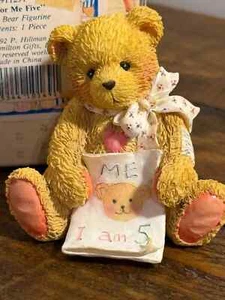 CHERISHED TEDDIES VINTAGE 1992 BIRTHDAY BEAR (AGE 5) \ IN ORIGINAL BOX - Picture 1 of 3