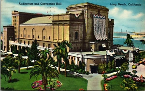 auditorium and convention hall long beach ca postcard california - Picture 1 of 2