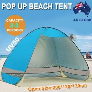 Pop Up Camping Tent Beach Portable Hiking Sun Shade Shelter for 2-3 People Blue - Picture 1 of 1