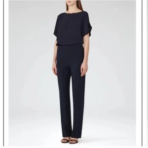 Reiss Navy Blue Granger Cold Shoulder Jumpsuit Size 8 - Picture 1 of 11