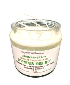 CANDELA AROMATERAPIA ANTISTRESS - con eucalipto - menta piperita e albero del tè (10 OZ) - Foto 1 di 4