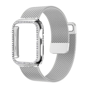 Stainless Steel Band+Bling Case For Apple Watch Series 11 10 9 8 7 6 5 4 Ultra 3 - Picture 1 of 16