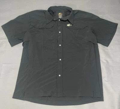 Mossy Oak Shirt Mens Extra Large Black Snap Up Fishing Outdoors Hunting - Image 1 of 4