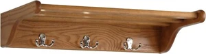 Wooden Mallet 24" 3 Double Prong Hooks Towel Rack, Medium Oak - Picture 1 of 1