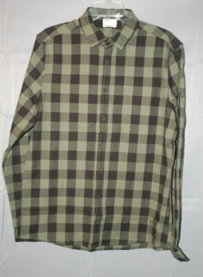 ASOS Design Stretch Slim Gingham Check Shirt ~ Green/Black ~ Size Large ~ NWOT - Image 1 of 2
