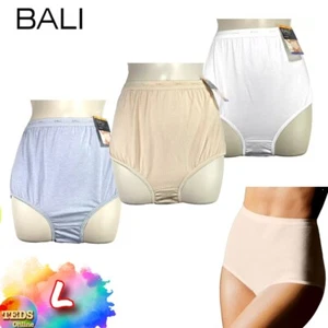 NWT 3-Pack Bali Women's L Full-Cut Brief Panties Underwear 2324 Assorted $39 - Picture 1 of 12
