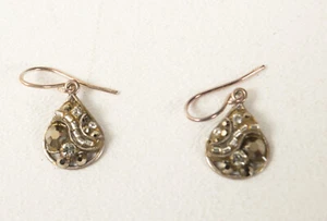 Sterling Silver Metal Earrings (B9C-8) w/Stones (JSF6) Marked 925 on Wires - Picture 1 of 7