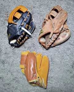 Vintage Lot Of 3 Mark McGwire | Dwight Gooden | Buddy Bell Baseball Gloves RHT - Picture 1 of 24