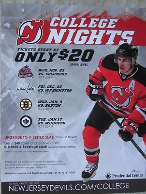 Zach Parise NJ Devils Ticket Ad Color Photo Prudential Center Great Display Mint - Image 1 of 3