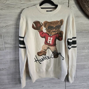 Hustle Gang Bear Football Sweater Mens SZ M NWT - Picture 1 of 10
