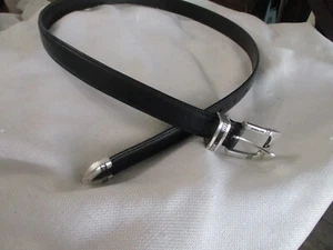 GREG NORMAN HERREN GÜRTEL ECHTLEDER USA 1" SCHWARZ 38" GOLF SCHNALLE SCHLAUFE SPITZE - Bild 1 von 3
