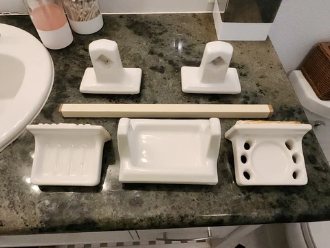 Vintage White Porcelain/ Ceramic Bathroom Fixtures Mid Century Modern Cover