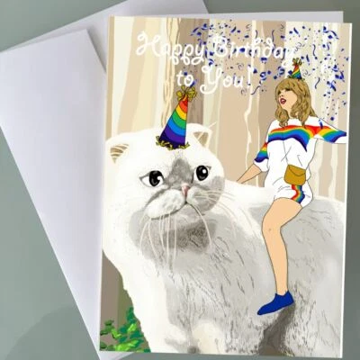 Taylor fan Art Swiftie Birthday Card Funny Birthday Card Girls Music Happy B day - Image 1 of 3