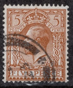 Great Britain Stamp Scott #166, 5p, Yellow Brown, King Edward, Used, SCV$5.75 - Picture 1 of 1