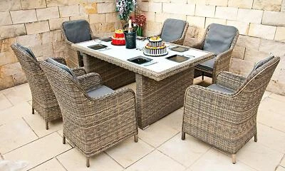 RAGNARÖK  PREMIUM POLY-RATTAN GARTENMÖBEL GARTEN GARNITUR MÖBEL ALU DINING SET - Bild 1 von 4