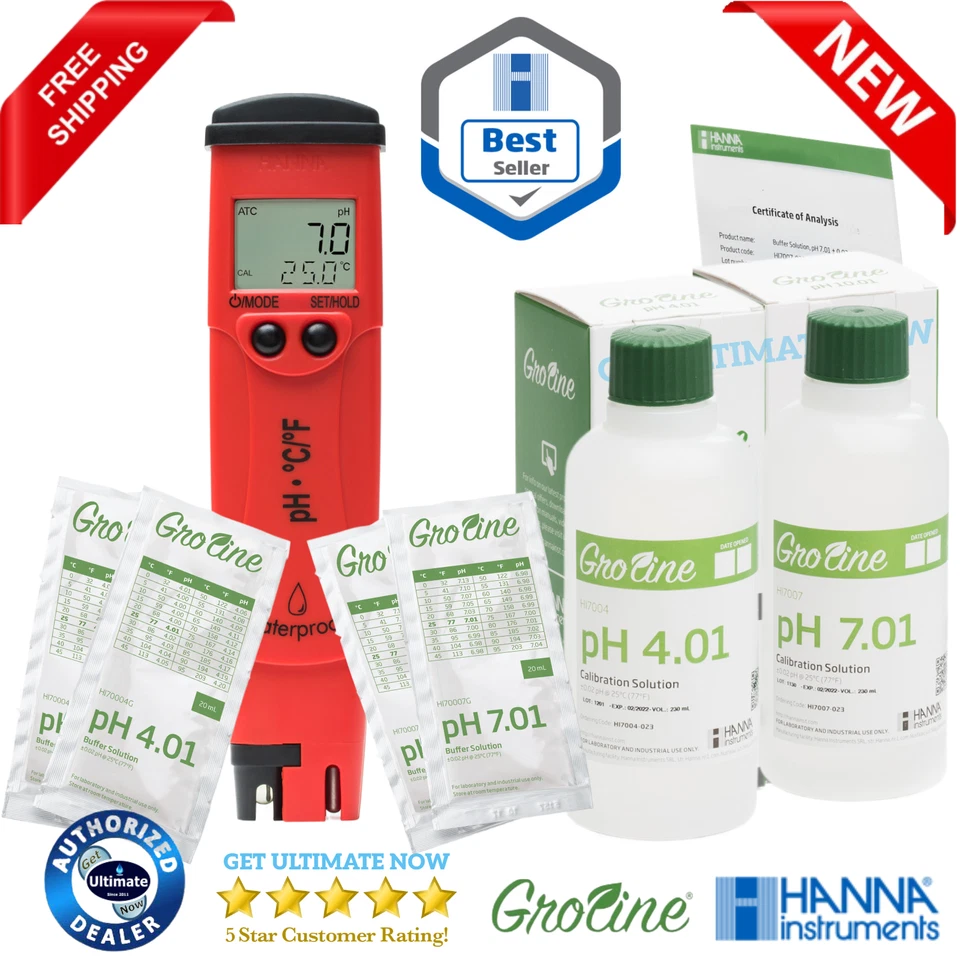 Hanna Instruments pH & Temperature Tester with 0.1 pH Resolution HI98127