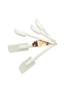 SPATULAS 5 Pcs WHITE MIXING PLASTIC SET COOKING BAKING KITCHEN UTENSILS TOOLS - Picture 1 of 1