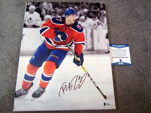 Connor Mcdavid Edmonton Oilers Firmado Autografiado 11x14 Estirar Lienzo Bas COA - Picture 1 of 2