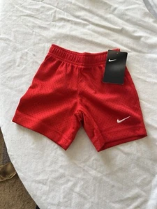 Nike Toddler Boys Basketball Mesh Shorts Red 2T Elastic Waist Drywick - Picture 1 of 4